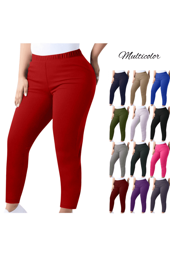 Leggings for Women High Rise Sports Womens Yoga Pants Plain Tight Red Elastic Waist Jegging Long Pants,3XL