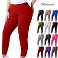 thumbnail image 1 of Odbmxy Leggings for Women Plus Size High Rise Sports Yoga Pants for Women Tight Elastic Waist Red Jegging Long Plain Pants,L, 1 of 9