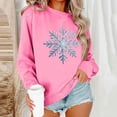 thumbnail image 1 of Odbmxy Long Sleeve Womens Sweatshirts Plus Size Christmas Pullover Womens Tops Holiday Graphic Loose Sweatshirts,Pink XXL, 1 of 6