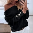 thumbnail image 1 of Odbmxy Long Sleeveshirt Women Black Womens Tops Casual Loose Off Shoulder Solid Color Tops, 1 of 9