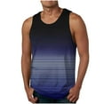 thumbnail image 1 of Odbmxy Men's Tank Tops Cotton Sleeveless Men Undershirts Plus Size Athletic Leisure Regular Holiday Striped Shirts,Blue M, 1 of 4