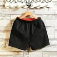thumbnail image 1 of Odbmxy Mens Shorts Cotton Mens Plus Size Shorts Casual Solid Color Pockets Classic Fit Beach Elastic Waist Shorts,Black M, 1 of 5