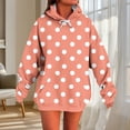thumbnail image 1 of Odbmxy Orange Hoodies for Women Long Sleeve Women Tops Polka Dots Oversized Athleisure with Pocket Sweatshirts,S, 1 of 5