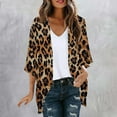 thumbnail image 1 of Odbmxy Oversized Cardigans for Women Summer Elbow-Length Shirts for Women 2025 Open Front Beach Regular Leopard Print Cardigans,XL, 1 of 5