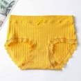 thumbnail image 1 of Odbmxy Panties for Women Clearance Cotton High Waist Lace Brief Underwear for Women Plain Color Yellow Panties, 1 of 3