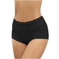 thumbnail image 1 of Odbmxy Panties for Women Lace High Waist Cotton Briefs for Women Single Color Black Sliqs Panties, 1 of 5