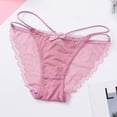 thumbnail image 1 of Odbmxy Plus Size Womens Panties Cotton High Cut Women Thong Ruffles Plain Pink Breathable Underpants, 1 of 1
