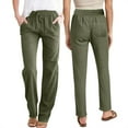 thumbnail image 1 of Odbmxy Plus Size Womens Pants Straight-Leg Long Women's Trousers Running Loose Elastic Waist Green with Pockets Pants,M, 1 of 7