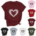 thumbnail image 1 of Odbmxy Short Sleeve T Shirts for Women Graphic Ladies Plus Size Tops Party Heart-shaped Casual Comfy Loose Tops,Red L, 1 of 3