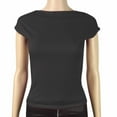 thumbnail image 1 of Odbmxy Short Sleeve Tshirts Shirts for Women Black Summer Tops for Women Fitness Casual Plain Workout Running Slim Tops, 1 of 5