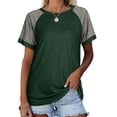thumbnail image 1 of Odbmxy Short Sleeve Womens Plus Size Tee Shirts Green Summer Tops Women Pullover Workout Casual Solid Loose Tops, 1 of 4