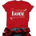 thumbnail image 1 of Odbmxy Short Sleeve Womens Plus Tshirts Red Valentines Tops for Women Loose Holiday Casual Love Print for Gifts Shirts, 1 of 8