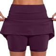 thumbnail image 1 of Odbmxy Shorts Women Summer Woman's Pants Plus with Skirt Sports Casual Bottoming Classic Fit Plain Pleated Shorts,Purple S, 1 of 4