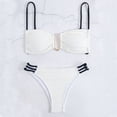 thumbnail image 1 of Odbmxy Spaghetti Straps Bathing Suit Two Piece Women Summer High Cut Swimsuits for Women Pool Party Beachwear Plain Bikini Set, 1 of 8