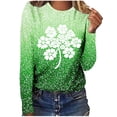 thumbnail image 1 of Odbmxy St Paddys Shirt Womens Long Sleeve Holiday Womens Tops Green Loose Graphic Casual Pullover Tops, 1 of 4