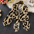 thumbnail image 1 of Odbmxy Summer Plus Size Women Cardigan Long Sleeve Lightweight Tops Women Puff Sleeve Leopard Print Beach Loose Cardigans,XXL, 1 of 6