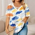 thumbnail image 1 of Odbmxy Summer Women T Shirt Short Sleeve V-Neck Women Shirts Vacation Yellow Soft Casual Graphic Relaxed Fit Tops, 1 of 6