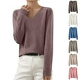 thumbnail image 1 of Odbmxy Sweaters for Women Cotton Long Sleeve Fall Sweaters Women Plus Knitted Layering Sweaters, 1 of 6