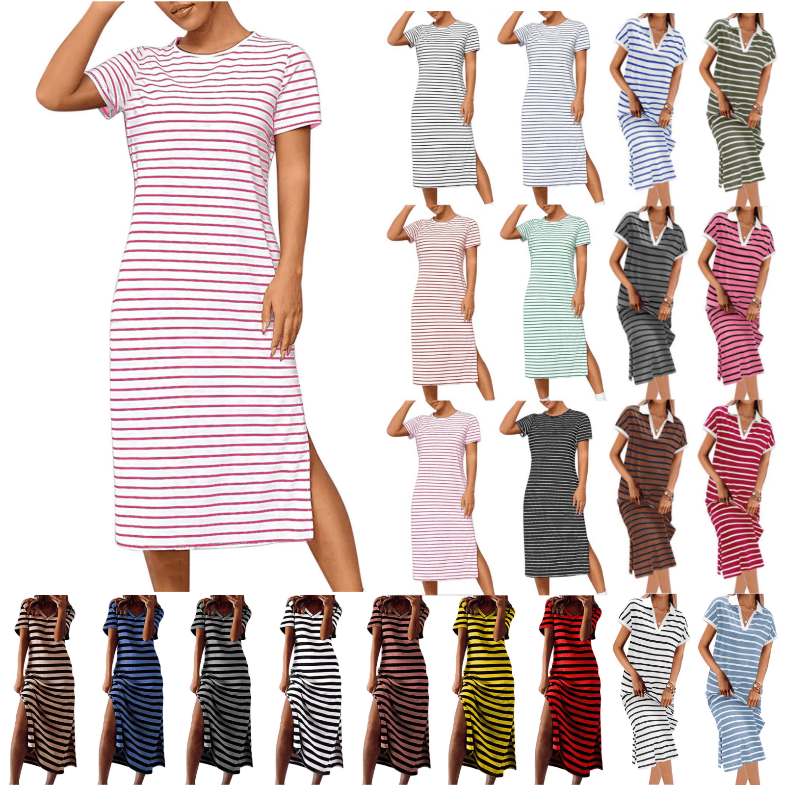 Odbmxy TShirt Midi Dresses for Women Short Sleeve Plus Size Women — free download