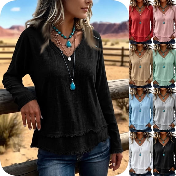 Odbmxy T-Shirt Women Cotton Long Sleeve Plus Size Tops Women Layering Casual Basic Daily Plain Loose Tops,Black L