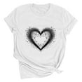 thumbnail image 1 of Odbmxy T Shirts for Women Plus Size Short Sleeve Graphic Women Tops Heart-shaped Casual Party Loose Comfy Tops,White XXL, 1 of 2