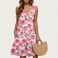 thumbnail image 1 of Odbmxy Tank Sundresses for Plus Size Women Sleeveless Women's Midi Dress Floral Club Regular Fancy Dresses,Pink L, 1 of 5