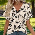 thumbnail image 1 of Odbmxy Tee Shirts for Women Short Sleeve V-Neck Summer Women Plus Size Tops Pullover Yellow Loose Graphic Camping Casual Tops, 1 of 7