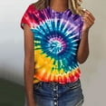 thumbnail image 1 of Odbmxy Tshirts Shirts for Women Graphic Short Sleeve Women Tops Modern Fit Leisure Everyday Fashion Tie-Dye Tops,XL, 1 of 5