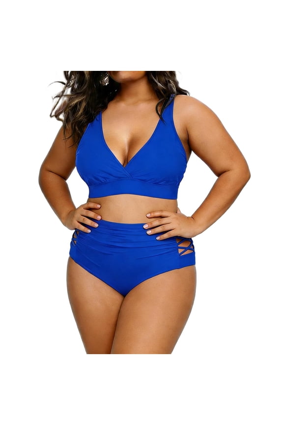 Two Piece Bathing Suits for Women Summer Adjustable Racerback Swimwear for Women Plus Size Beach Workout Bikini Set