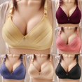 thumbnail image 1 of Odbmxy Wireless Womens Plus Size Bra Push up Womens Bra Full Coverage Daily Support Yellow Solid Color Bras, 1 of 4