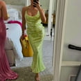 thumbnail image 1 of Odbmxy Women Midi Dresses Wrap Sleeveless Women Dress Backless Sequin Party Green Slim Plain Bodycon Dress, 1 of 9
