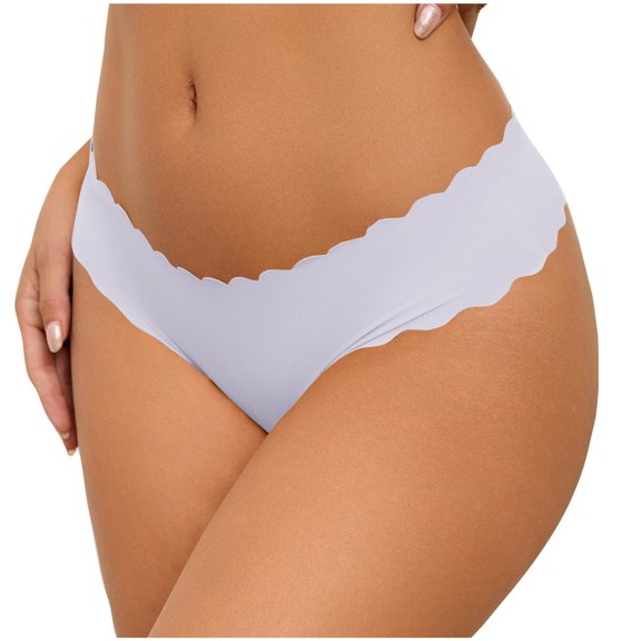 Odbmxy Women Plus Size Panties Hipster High Cut G Strings for Women Sports Gray Stretch Thong Solid Underpants