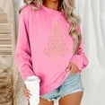 thumbnail image 1 of Odbmxy Women Sweatshirts Christmas Long Sleeve Womens Shirts Plus Size Loose Graphic Lightweight Sweatshirts,Pink L, 1 of 6