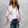 thumbnail image 1 of Odbmxy Women's Cardigans Lightweight Elbow-Length Summer Plus Size Shirts for Women Bow Print Holiday Open Front Cardigans,Pink M, 1 of 5