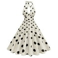 thumbnail image 1 of Odbmxy Women's Midi Dress Halter V-Neck Sleeveless A-Line Women Plus Dresses Fairy Polka Dots Elegant Holiday Dresses,Black XXL, 1 of 8
