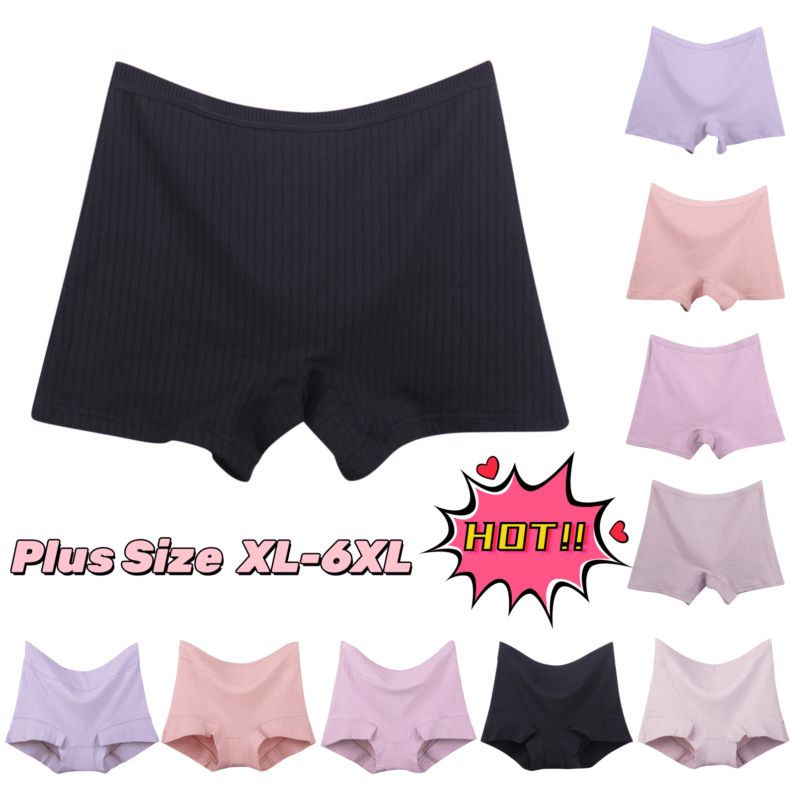 GaaiKei 8 Pack Women's Cotton Underwear Mid-Rise Stretch Breathable Ladies Cotton Briefs Panties Size 5