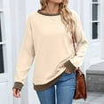 thumbnail image 1 of Odbmxy Womens Plus Size Long Sleeve Tops Fall Womens Tops Trendy Workout Solid Ribbed Sports Leisure Loose Tops,Beige M, 1 of 8