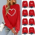thumbnail image 1 of Odbmxy Womens Sweatshirts No Hood Long Sleeve Cute Tops Women Holiday Streetwear Valentines Day Heart-shaped Tops, 1 of 8