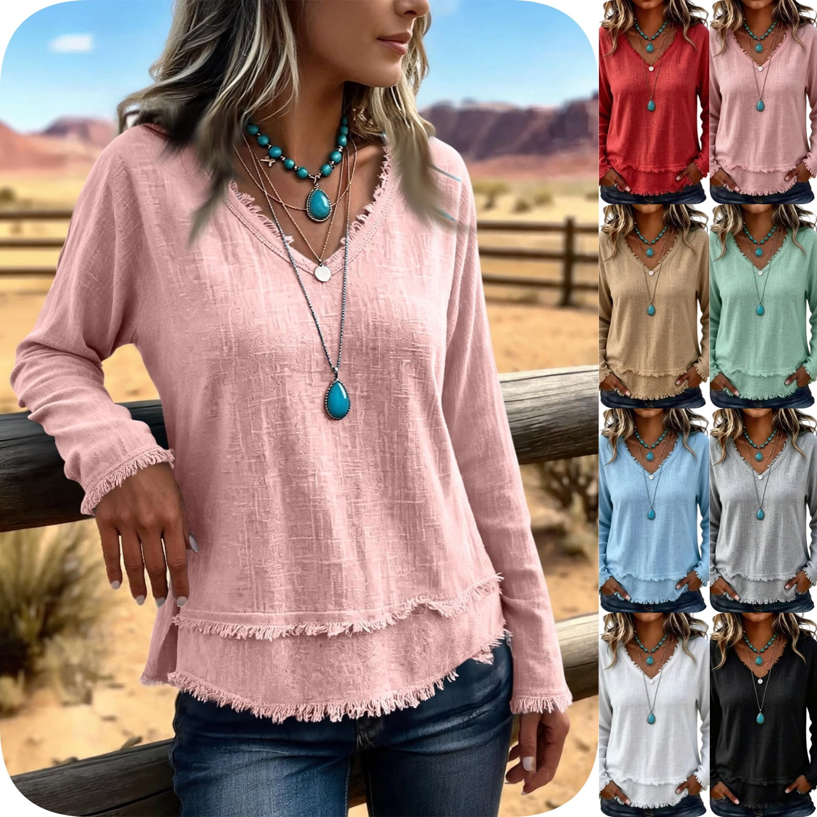 Odbmxy Womens Tee Shirts Long Sleeve Cotton Ladies Tops Casual Plain ...