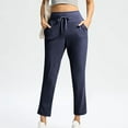 thumbnail image 1 of Odbmxy Womens Yoga Pants Blue Ankle Womens Pants Plus Elastic with Pockets Slim Plain Workout Pants,S, 1 of 9