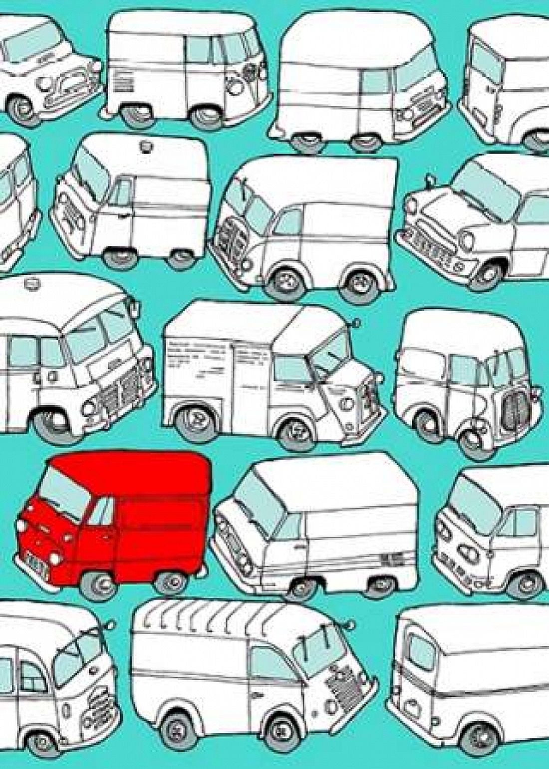 Odd Ones - Red Van Canvas Art - Duncan Wilson (20 x 28)