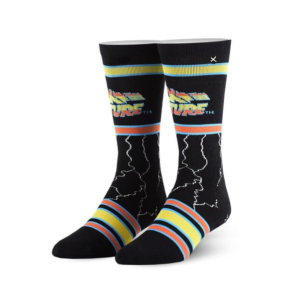 Odd Sox Back to the Future Socks, Cotton, Black Socks, Women Size: 9-13, Men Size: 8-12