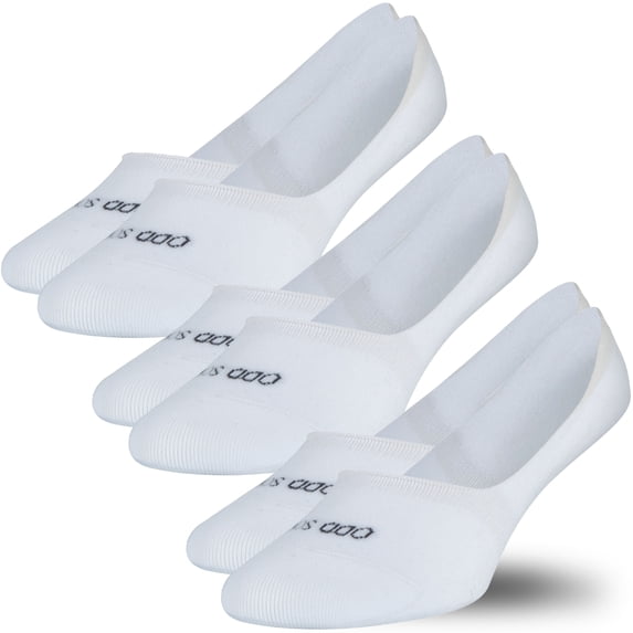 Odd Sox – Basix 3-Pack No Show Socks – Large Size – White– Lightweight Athletic Socks for Men &
