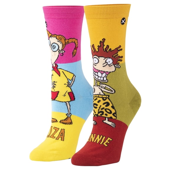 ODD SOX Wild Thornberry Nickelodeon Cartoon Retro Crew Socks, Size Medium