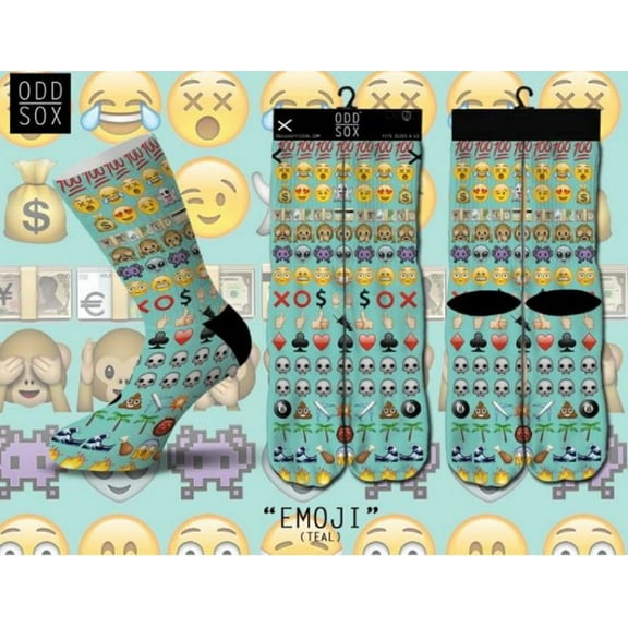 Odd Sox Emoji Teal (Sublimated) Socks