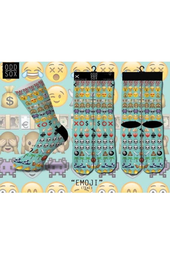 Emoji Teal (Sublimated) Socks