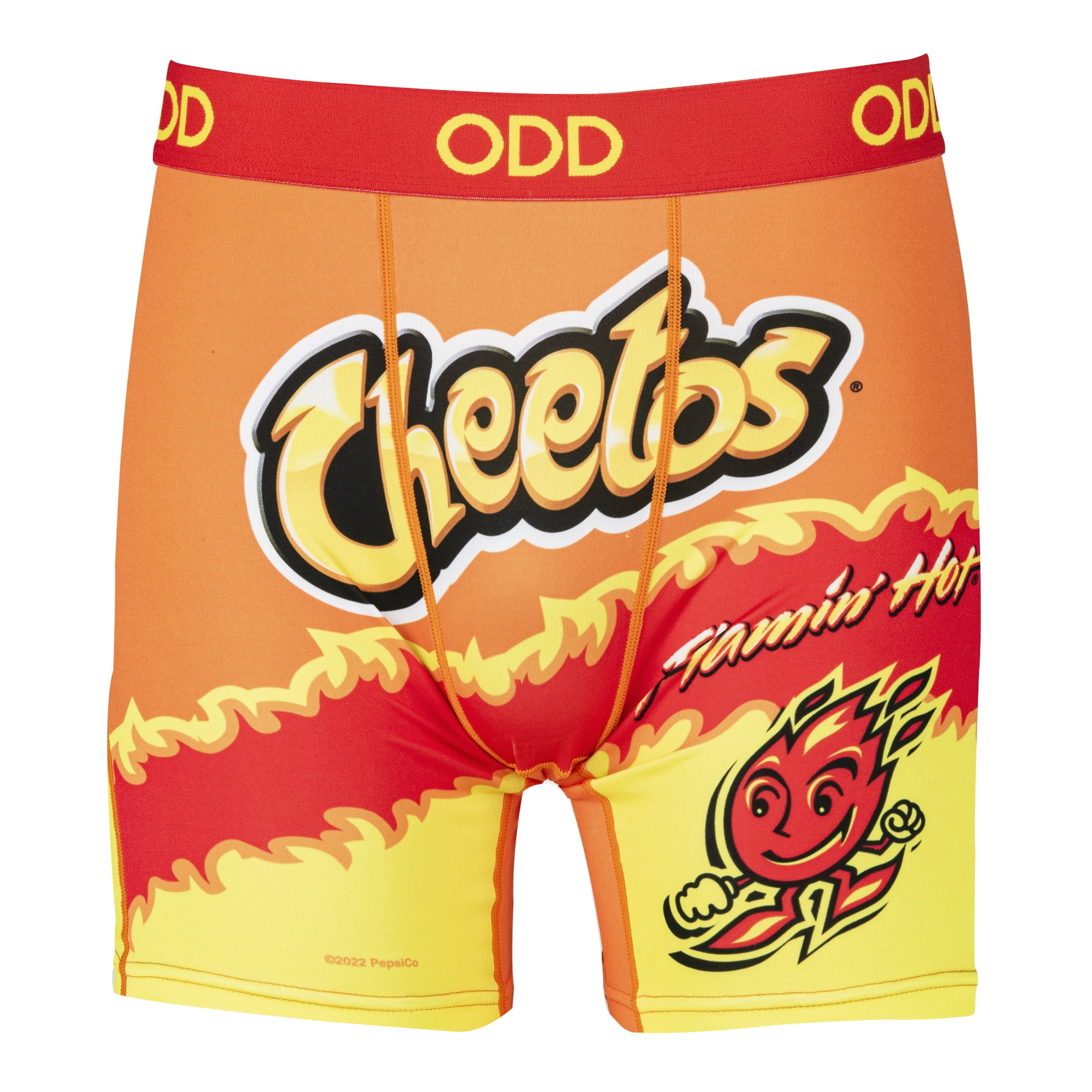 Odd Sox, Flamin Hot Cheetos, Novelty Men's Fun Boxer Brief Underwear, Large