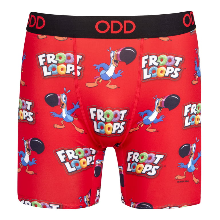 Odd Sox, Froot Loops, Men's Boxer Briefs, Funny Novelty Underwear, Large
