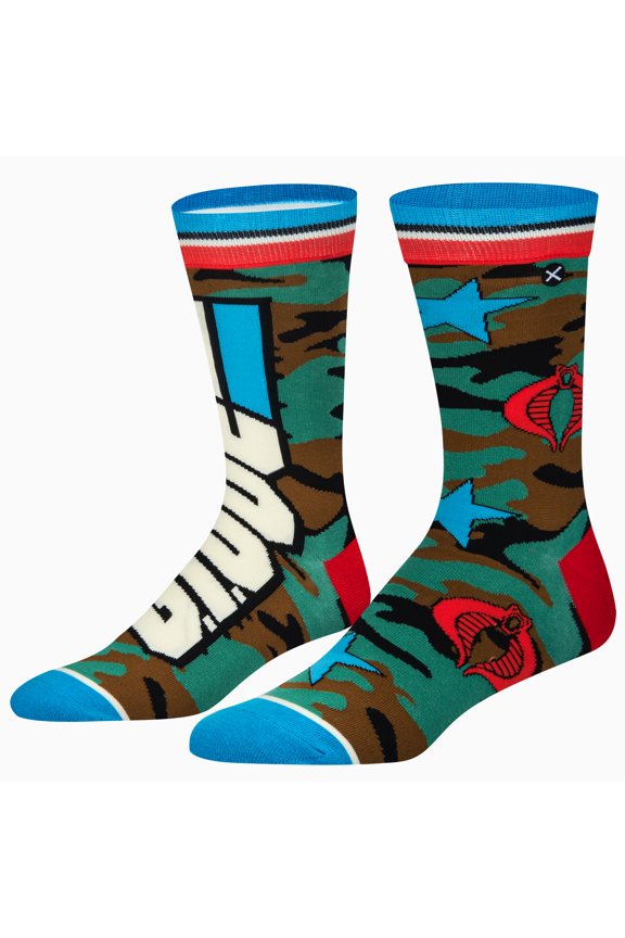 Odd Sox – G.I. Joe Crew Socks – Official Licensed Camo Novelty Socks for Men & Women – Fun Pop