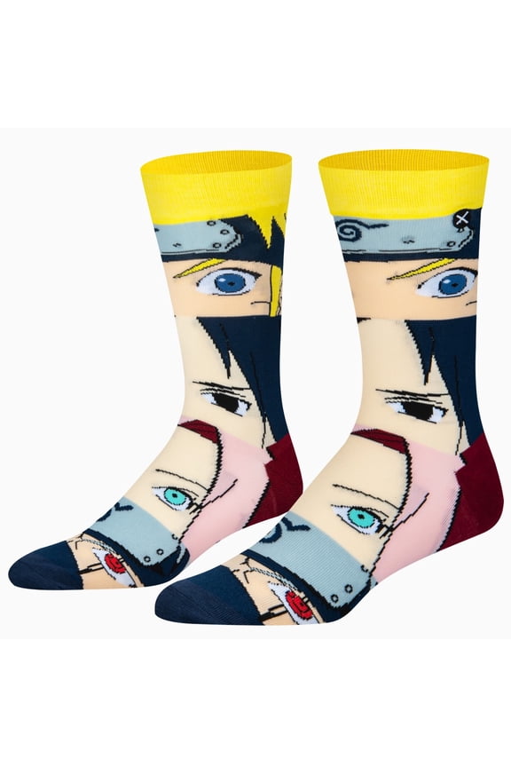 Naruto Anime Crew Sock, Unisex Large Shinobi Character Design, Officially Licensed Graphic